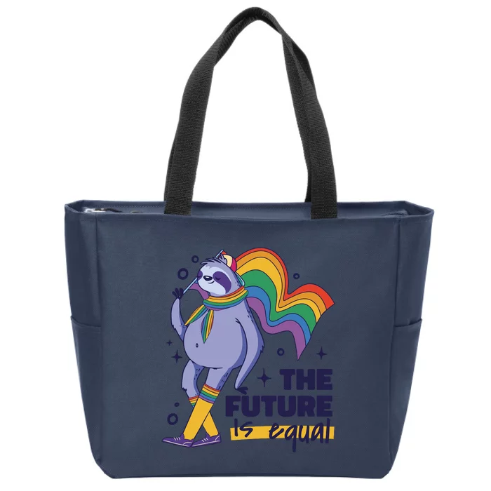 The Future Is Equal Sloth Pride Zip Tote Bag