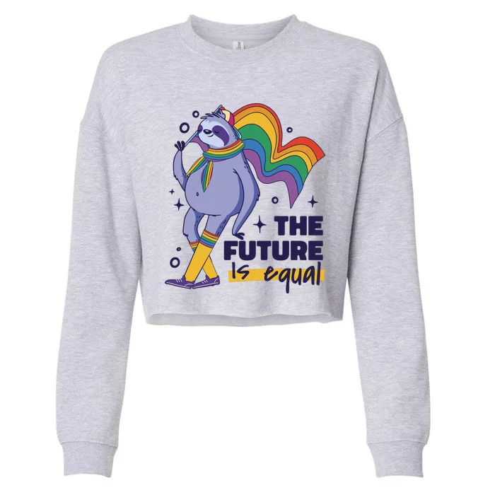 The Future Is Equal Sloth Pride Cropped Pullover Crew