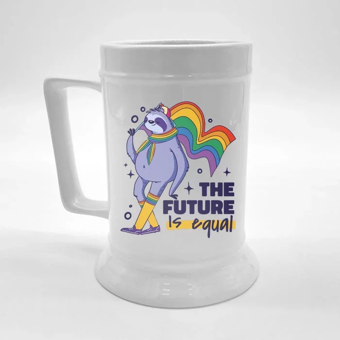 The Future Is Equal Sloth Pride Front & Back Beer Stein