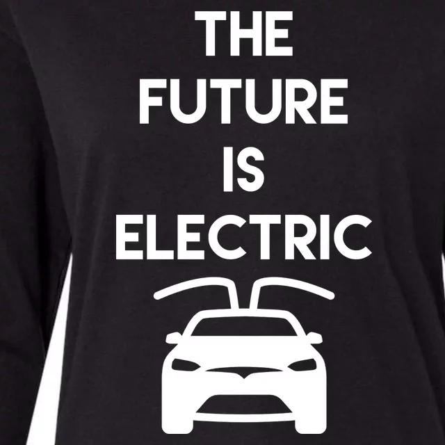 The Future Is Electric Car Womens Cotton Relaxed Long Sleeve T-Shirt