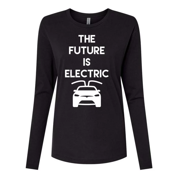 The Future Is Electric Car Womens Cotton Relaxed Long Sleeve T-Shirt