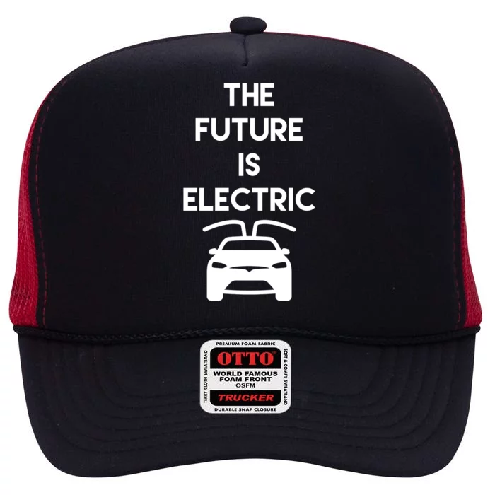 The Future Is Electric Car High Crown Mesh Trucker Hat