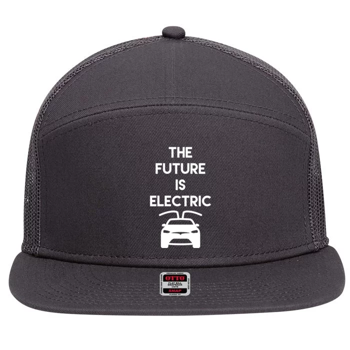 The Future Is Electric Car 7 Panel Mesh Trucker Snapback Hat