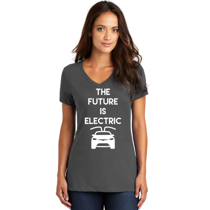 The Future Is Electric Car Women's V-Neck T-Shirt