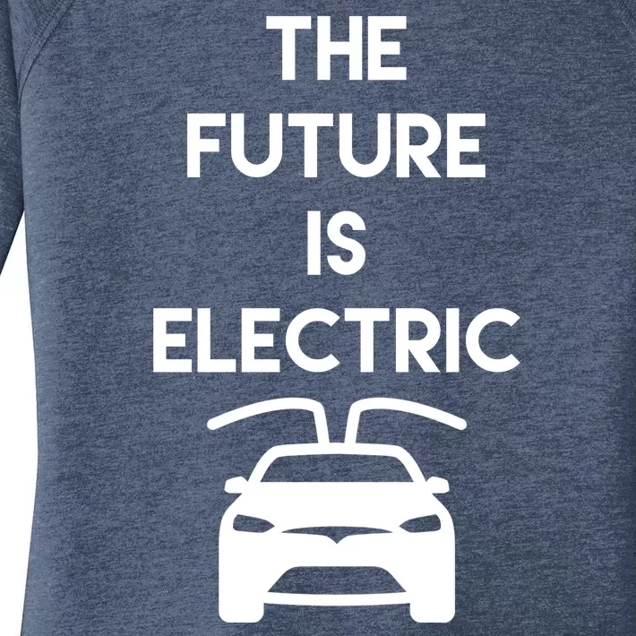 The Future Is Electric Car Women's Perfect Tri Tunic Long Sleeve Shirt