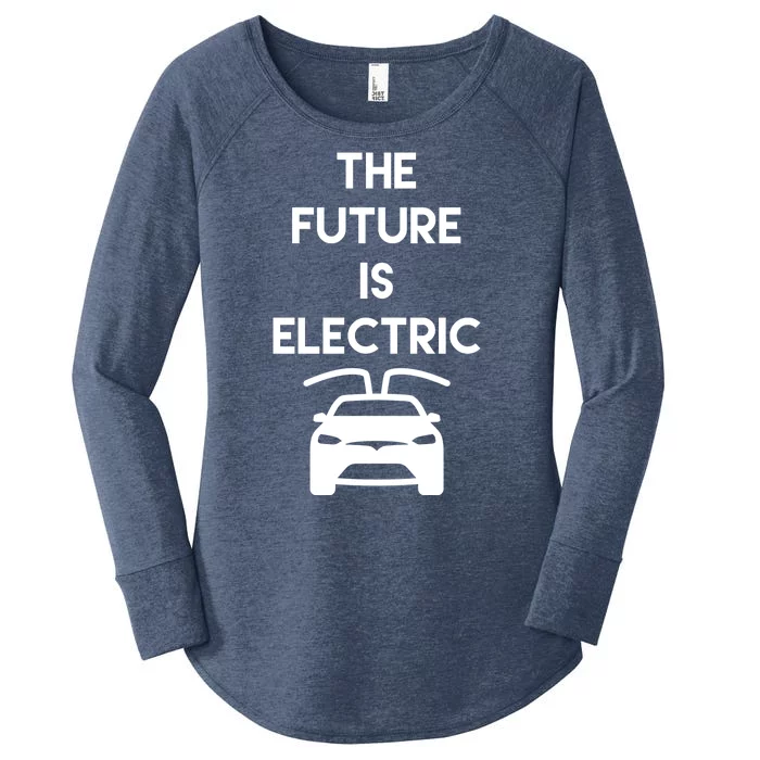 The Future Is Electric Car Women's Perfect Tri Tunic Long Sleeve Shirt