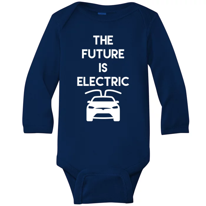 The Future Is Electric Car Baby Long Sleeve Bodysuit