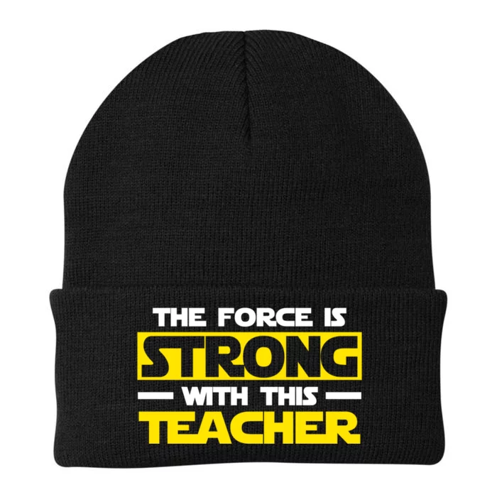 The Force Is Strong With This My Teacher Long Sleeve shirt Knit Cap Winter Beanie