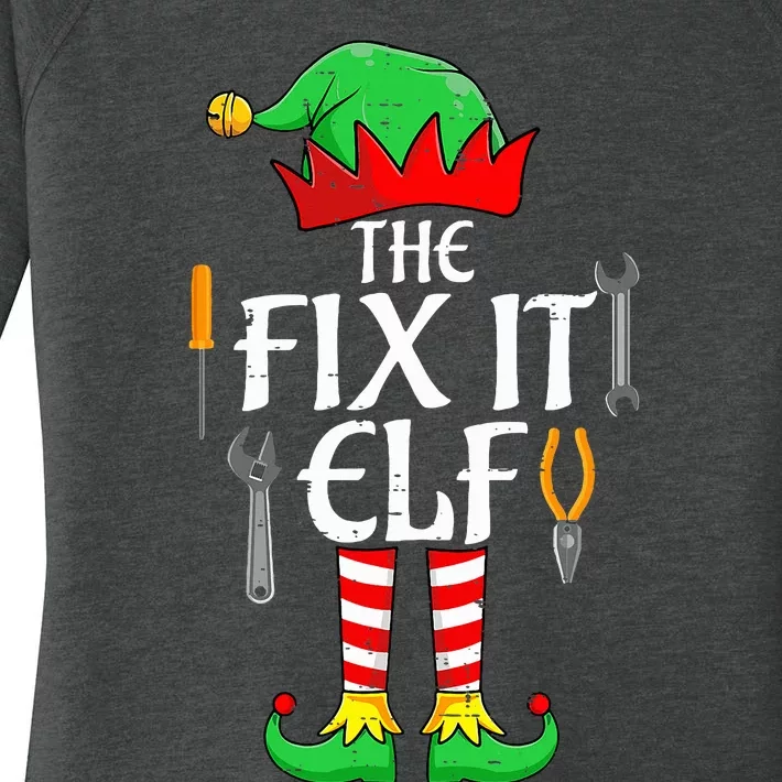 The Fix It Elf Christmas Family Matching Women's Perfect Tri Tunic Long Sleeve Shirt