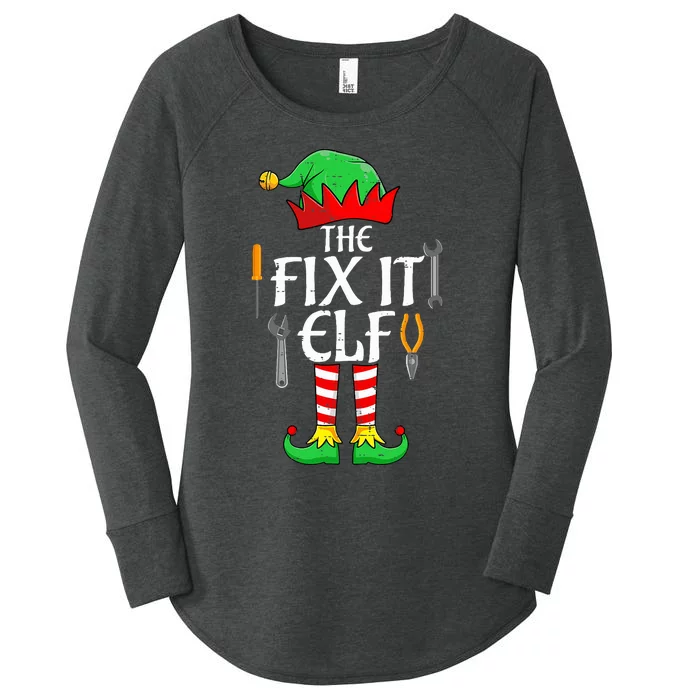 The Fix It Elf Christmas Family Matching Women's Perfect Tri Tunic Long Sleeve Shirt