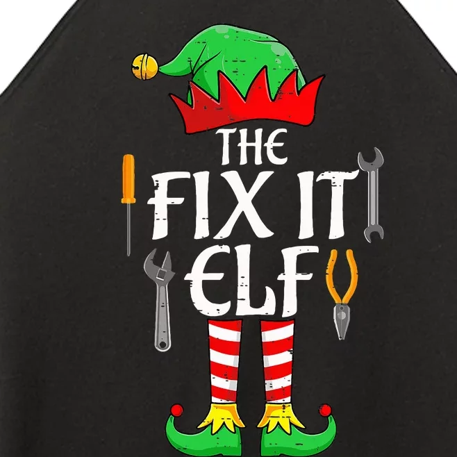 The Fix It Elf Christmas Family Matching Women’s Perfect Tri Rocker Tank