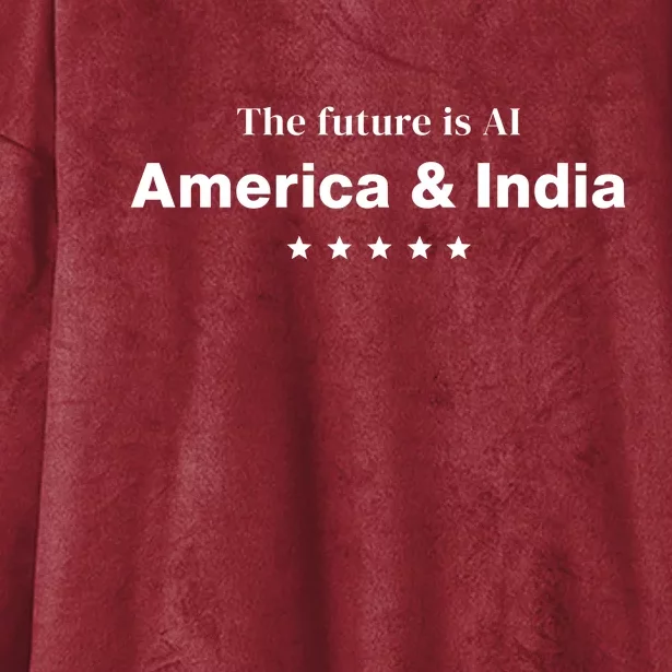 The Future Is Ai America And India Hooded Wearable Blanket