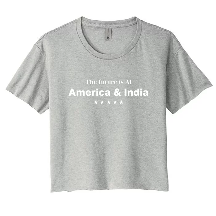 The Future Is Ai America And India Women's Crop Top Tee