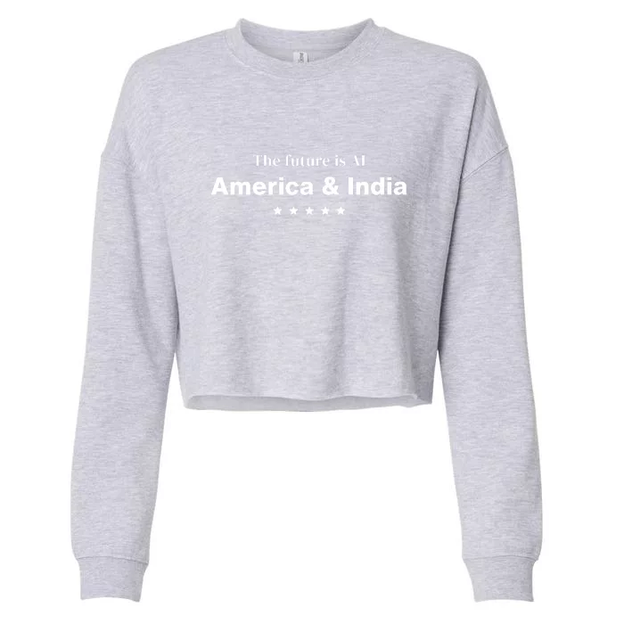 The Future Is Ai America And India Cropped Pullover Crew