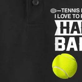 Tennis Fanatic I Love To Play With Hairy Balls Tennis Lover Dry Zone Grid Performance Polo