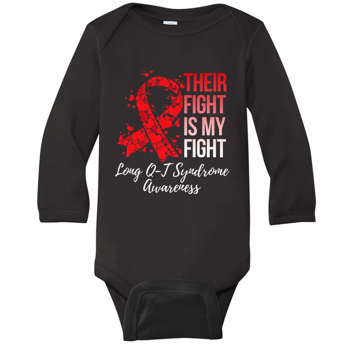 Their Fight Is My Fight Long Qt Syndrome Awareness Baby Long Sleeve Bodysuit