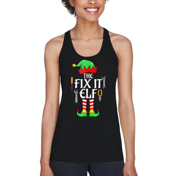 The Fix It Elf Christmas Family Matching Women's Racerback Tank