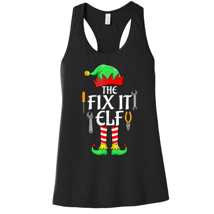 The Fix It Elf Christmas Family Matching Women's Racerback Tank