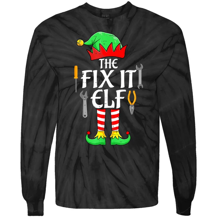 The Fix It Elf Christmas Family Matching Tie-Dye Long Sleeve Shirt