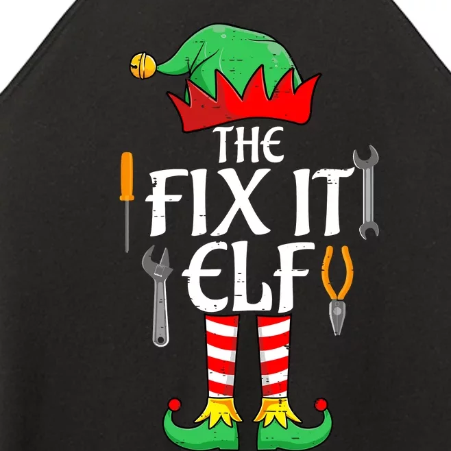 The Fix It Elf Christmas Family Matching Women’s Perfect Tri Rocker Tank