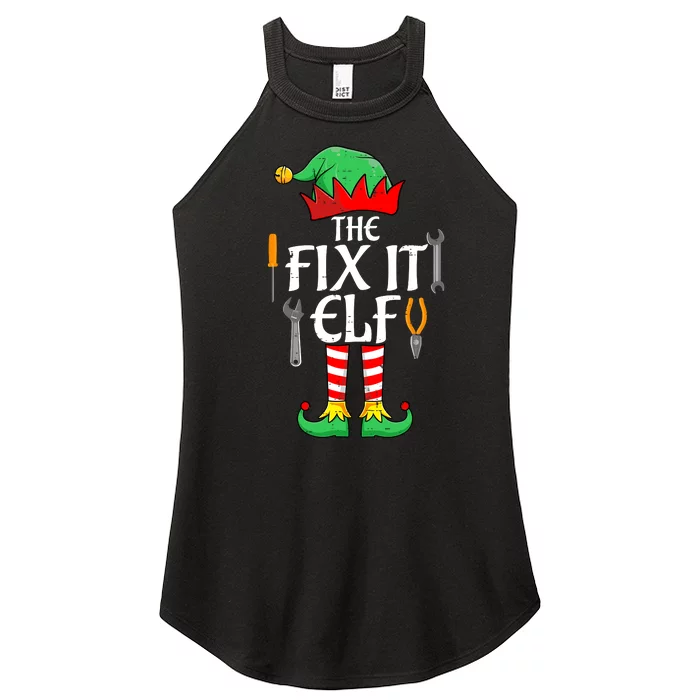 The Fix It Elf Christmas Family Matching Women’s Perfect Tri Rocker Tank