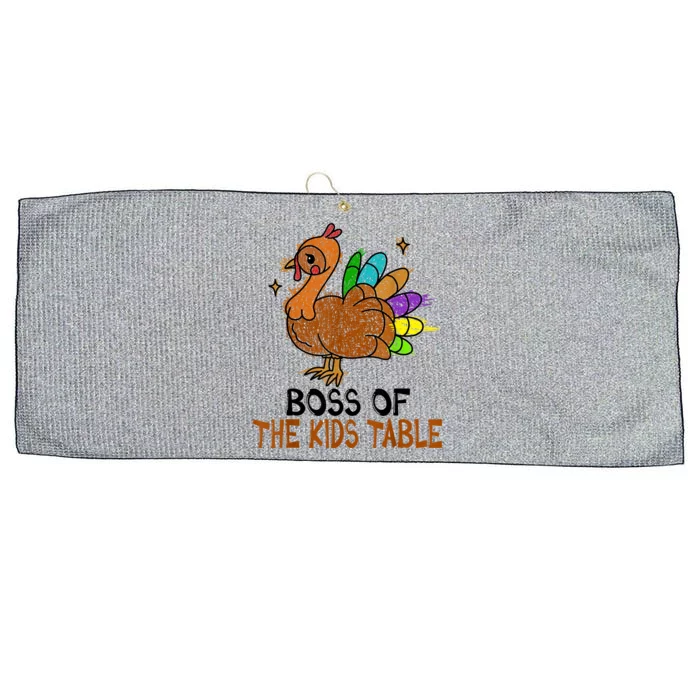 Thanksgiving For Kids Or Adult Boss Of The Kids Table Large Microfiber Waffle Golf Towel