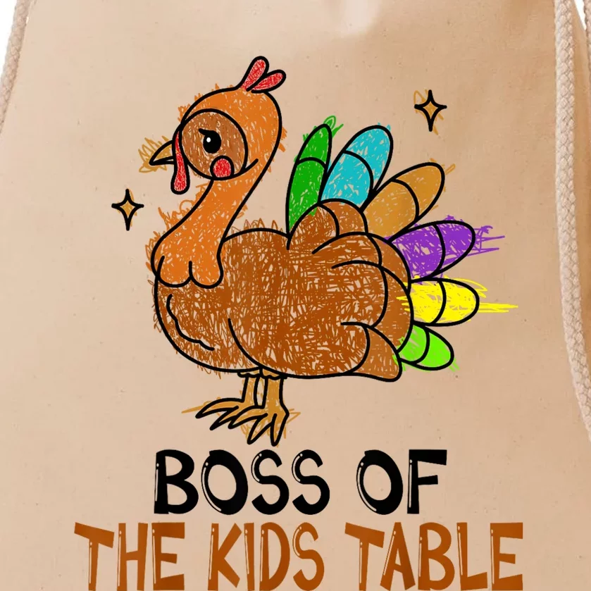 Thanksgiving For Kids Or Adult Boss Of The Kids Table Drawstring Bag