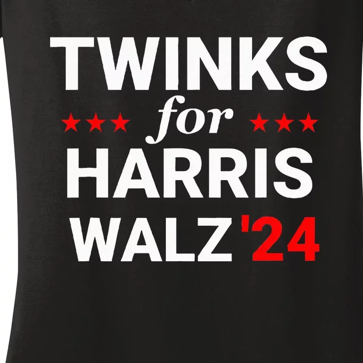 Twinks For Kamala Harris Tim Waltz 2024 Women's V-Neck T-Shirt