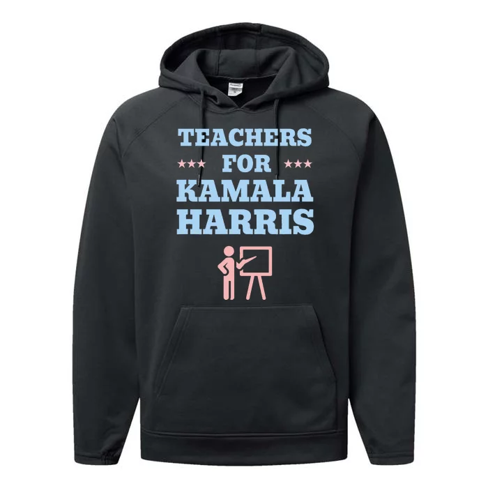 Teachers For Kamala Harris 2024 Change Breaking Barriers Performance Fleece Hoodie