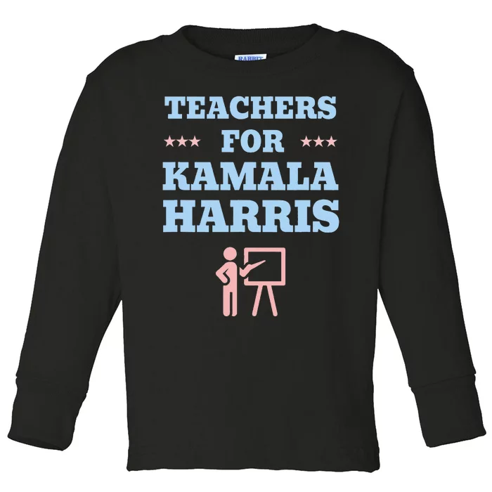 Teachers For Kamala Harris 2024 Change Breaking Barriers Toddler Long Sleeve Shirt