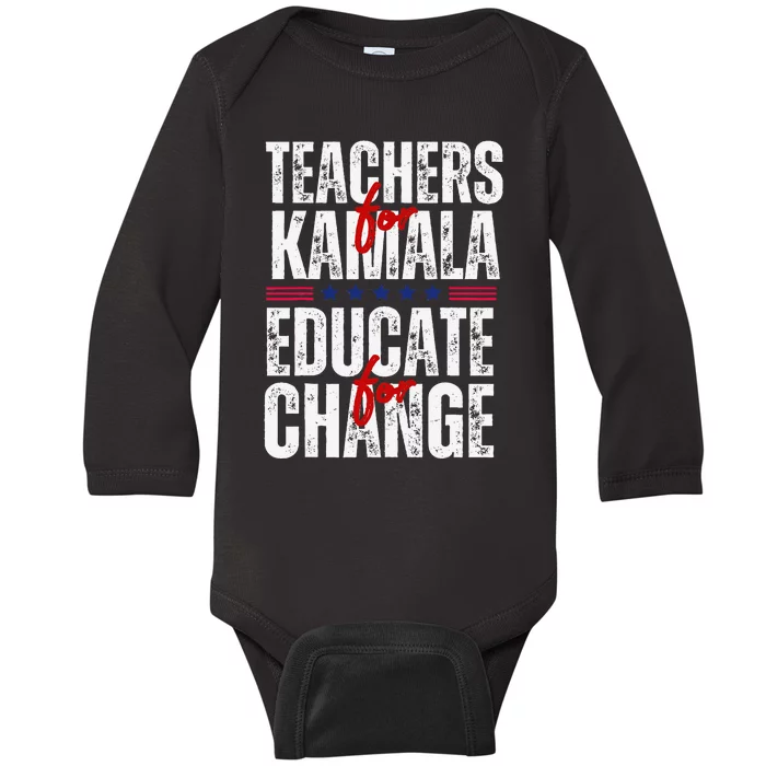 Teachers For Kamala Design Educate For Change Harris 47 Baby Long Sleeve Bodysuit