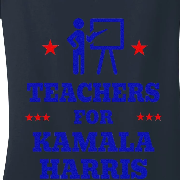 Teachers For Kamala Harris 2024 Election Breaking Barriers Women's V-Neck T-Shirt