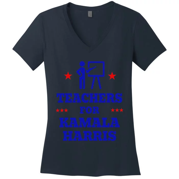 Teachers For Kamala Harris 2024 Election Breaking Barriers Women's V-Neck T-Shirt