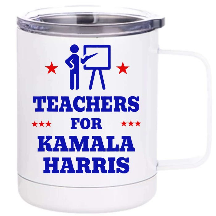 Teachers For Kamala Harris 2024 Election Breaking Barriers Front & Back 12oz Stainless Steel Tumbler Cup