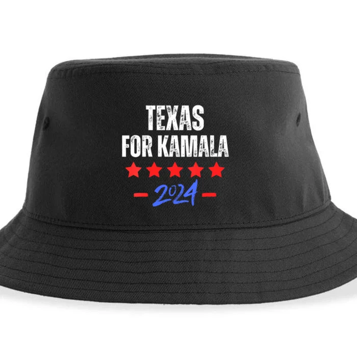 Texas For Kamala 2024 Dnc Kamala Harris Supporter Sustainable Bucket Hat