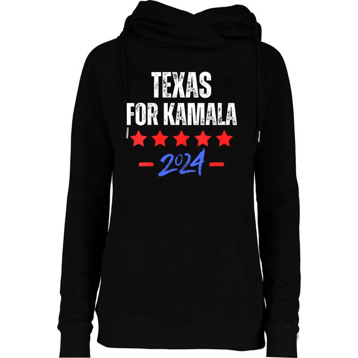 Texas For Kamala 2024 Dnc Kamala Harris Supporter Womens Funnel Neck Pullover Hood