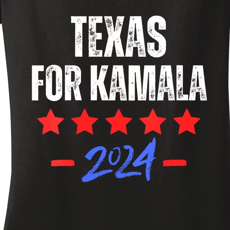 Texas For Kamala 2024 Dnc Kamala Harris Supporter Women's V-Neck T-Shirt