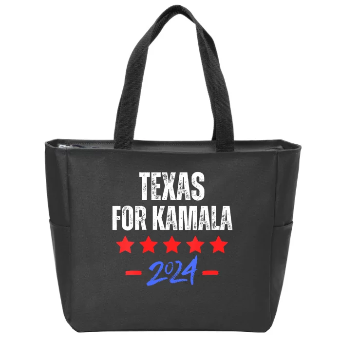 Texas For Kamala 2024 Dnc Kamala Harris Supporter Zip Tote Bag