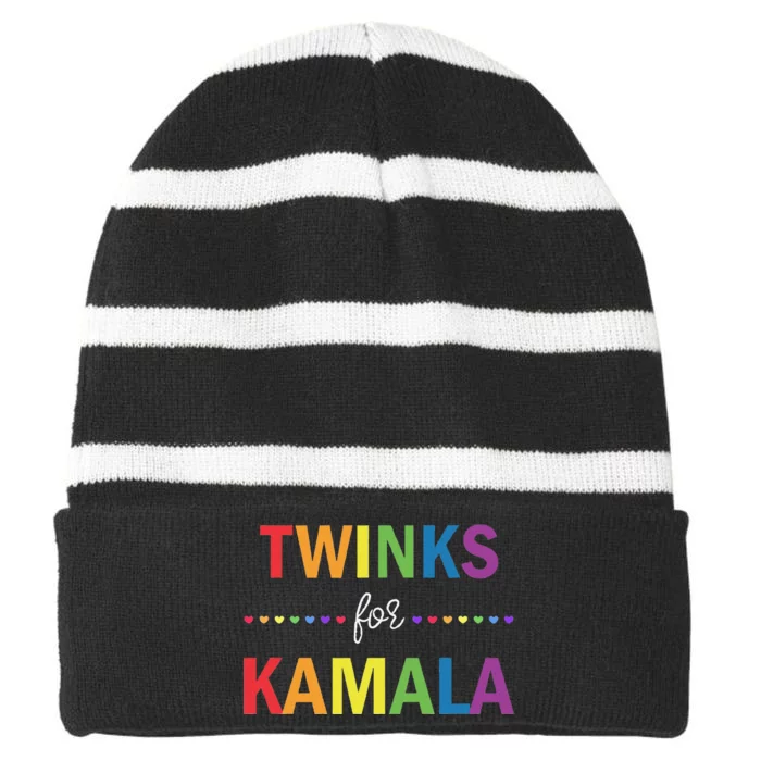 Twinks For Kamala Striped Beanie with Solid Band