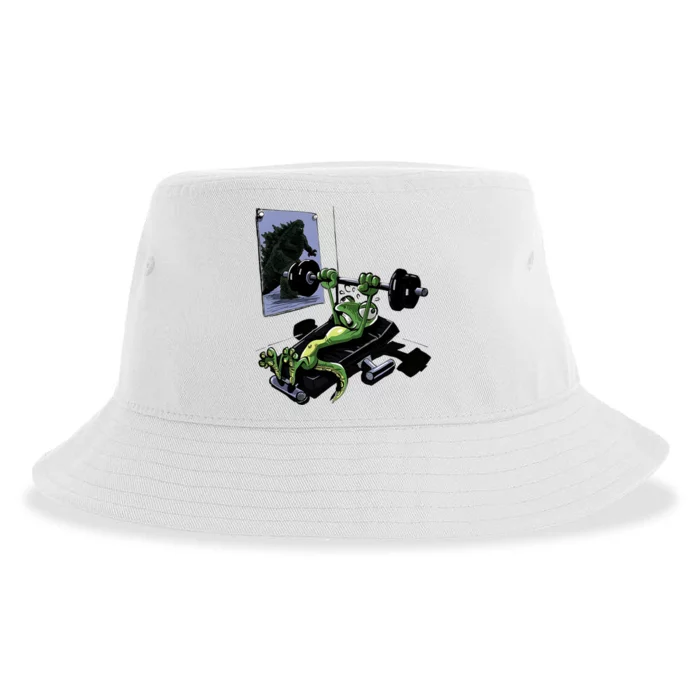 Training For Kaiju Sustainable Bucket Hat