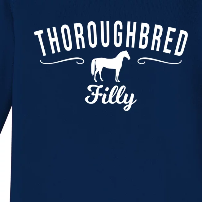 Thoroughbred Filly Kentucky Horse Racing Derby Infield Pride Funny Gift Baby Long Sleeve Bodysuit