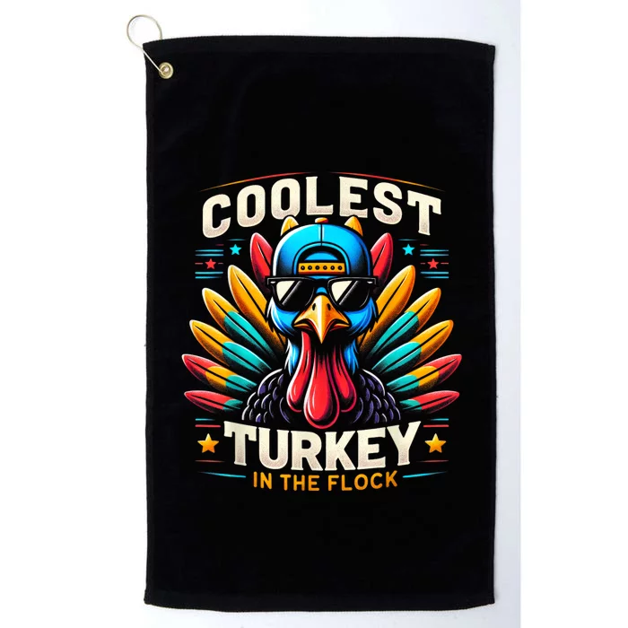 Thanksgiving For Kids Coolest Turkey In The Flock Platinum Collection Golf Towel