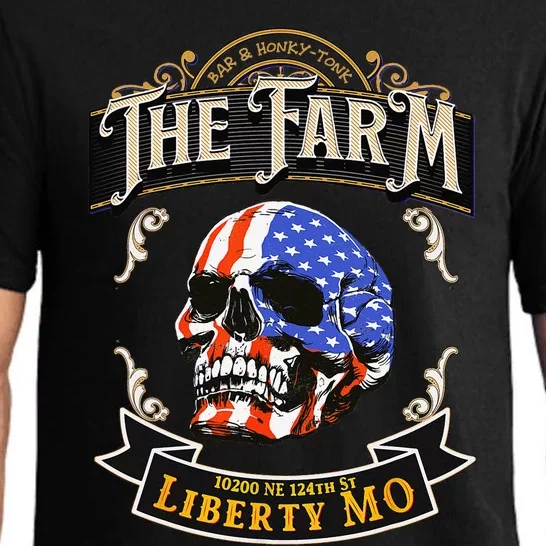 The Farm Liberty Missouri USA Bar Honkytonk American Skull Pajama Set