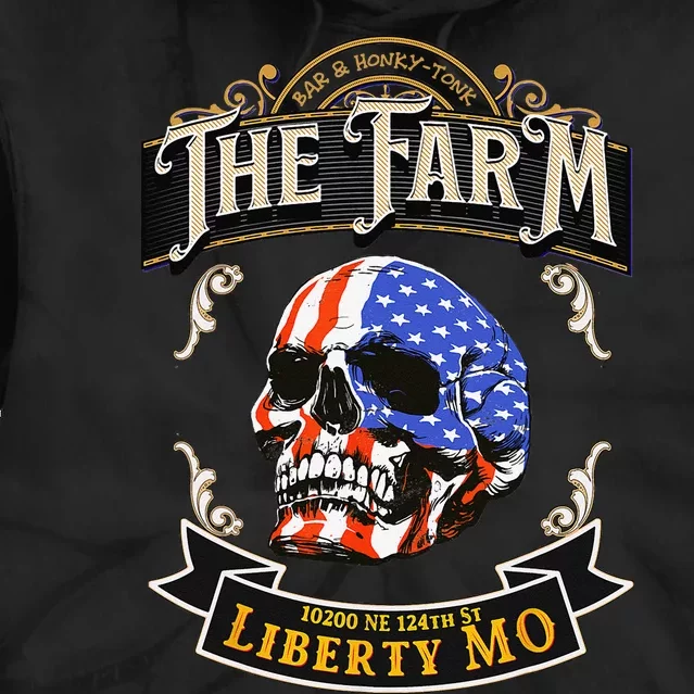 The Farm Liberty Missouri USA Bar Honkytonk American Skull Tie Dye Hoodie