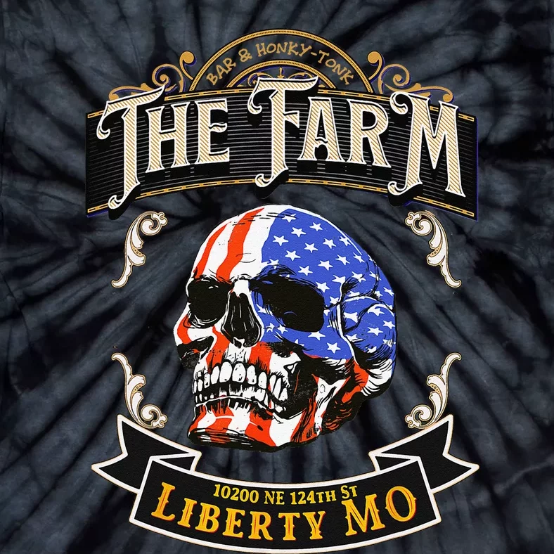 The Farm Liberty Missouri USA Bar Honkytonk American Skull Tie-Dye T-Shirt