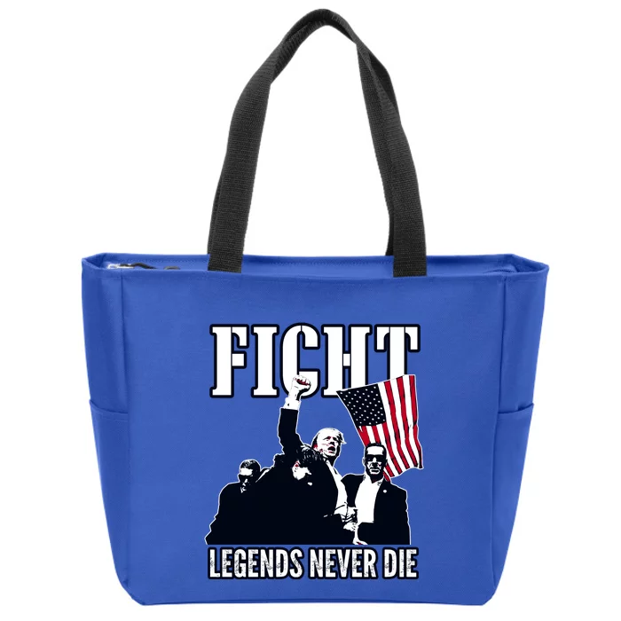 Trump Fight Legends Never Die Zip Tote Bag