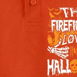 This Firefighter Loves Halloween Costume Funny Fire Gift Dry Zone Grid Performance Polo