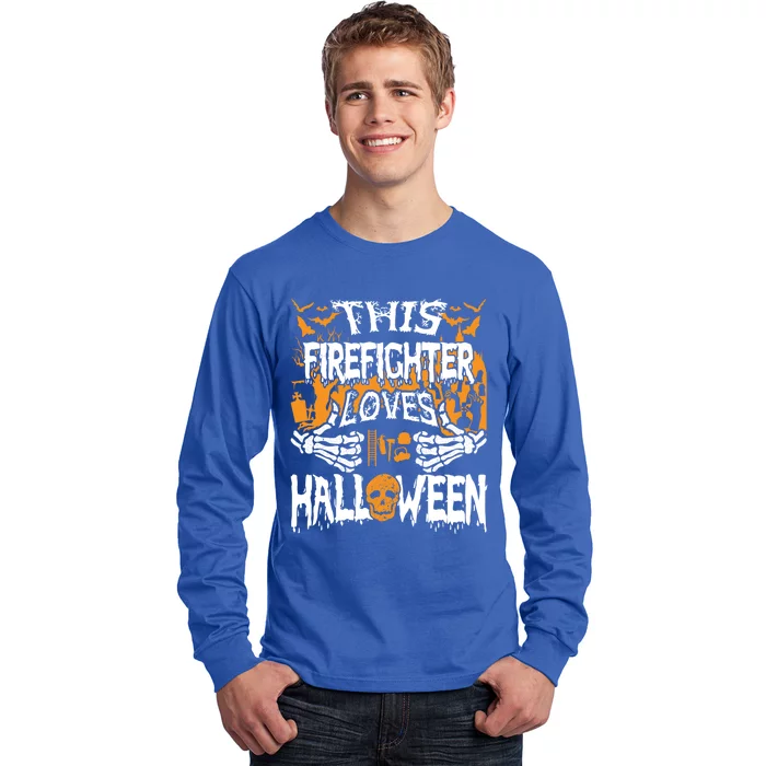 This Firefighter Loves Halloween Costume Funny Fire Gift Long Sleeve Shirt