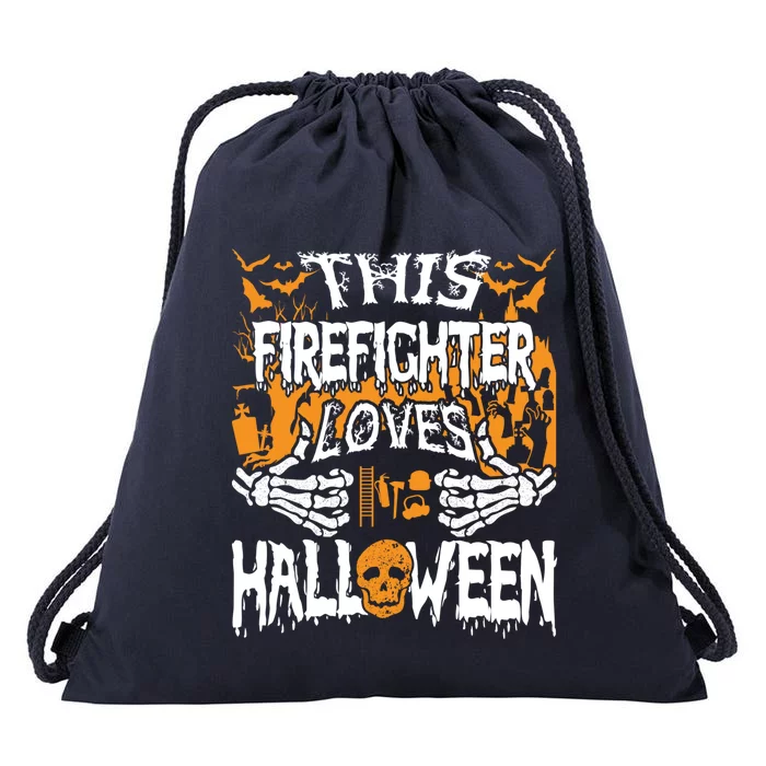 This Firefighter Loves Halloween Costume Funny Fire Gift Drawstring Bag