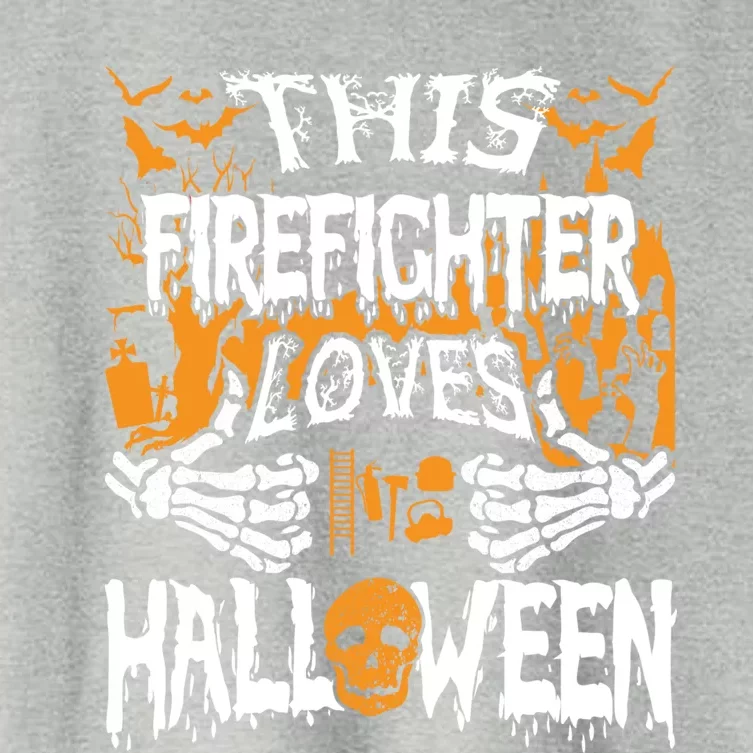 This Firefighter Loves Halloween Costume Funny Fire Gift Women's Crop Top Tee